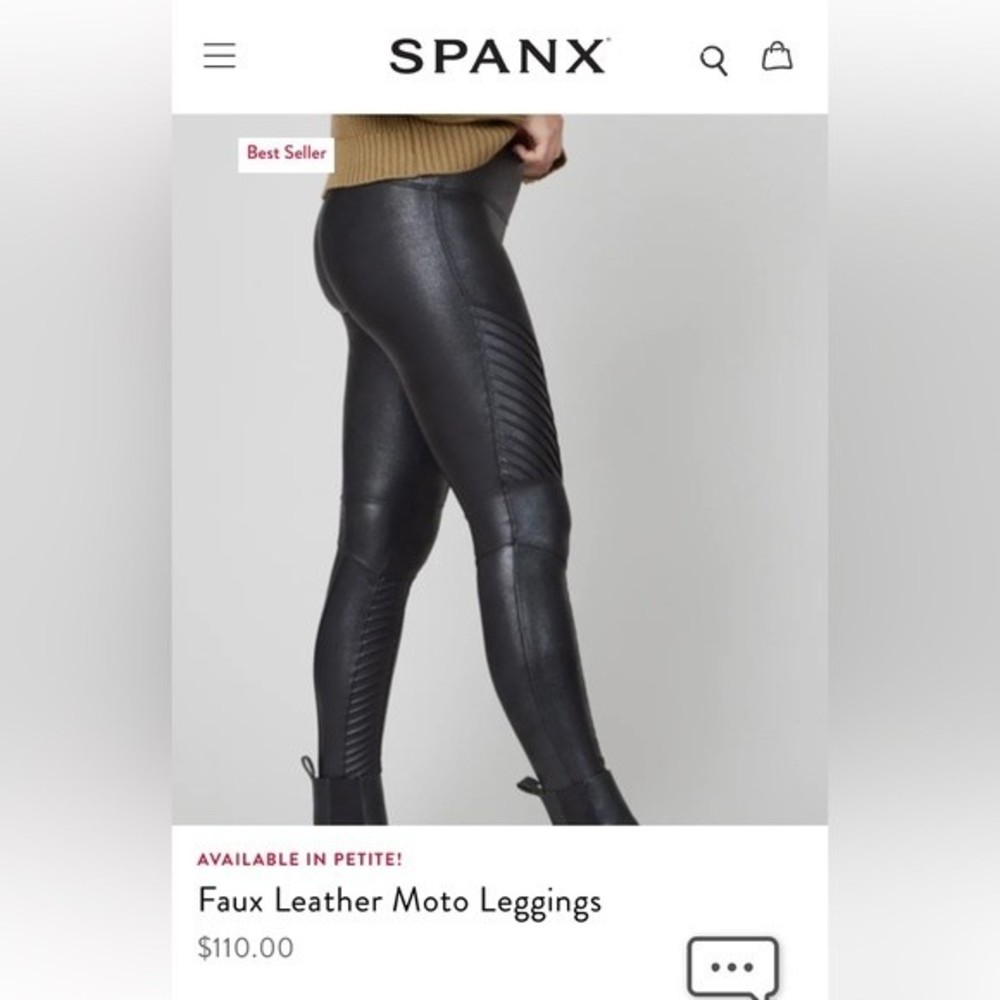 SPANX Faux Leather Moto Leggings